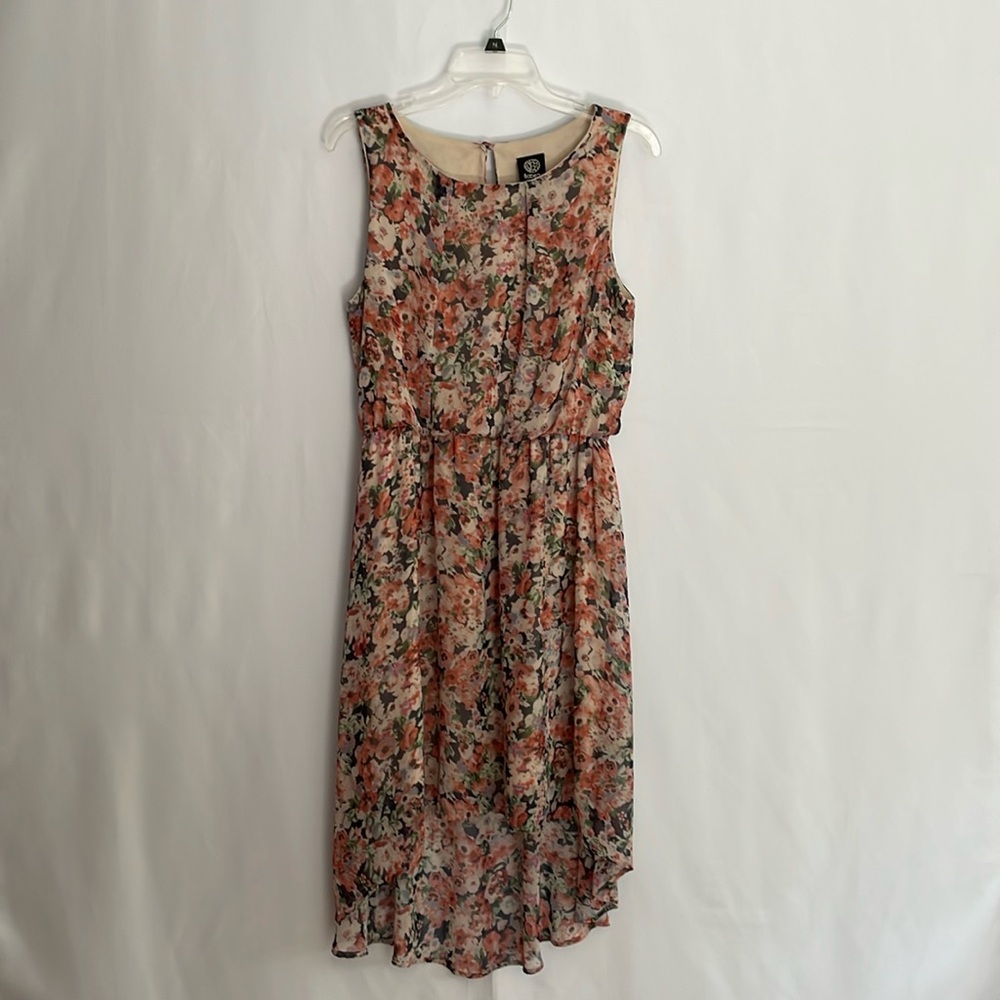 Bobeau Floral Dress with a High/Low Hem, size medium